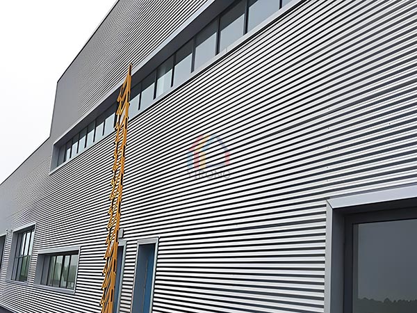 horizontally mounted corrugated wall panel