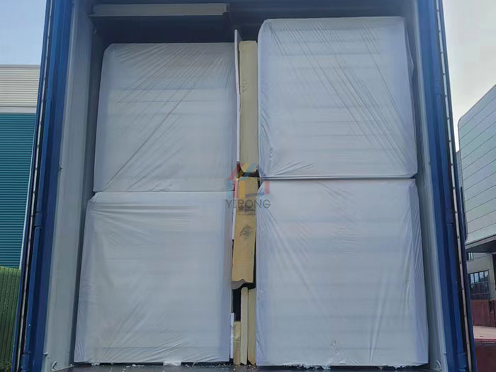 PEB warehouse polyurethane insulation metal panel shipment to Mongolia
