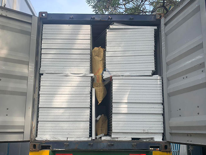 EPS wall panels for warehouse arrive in indonesia