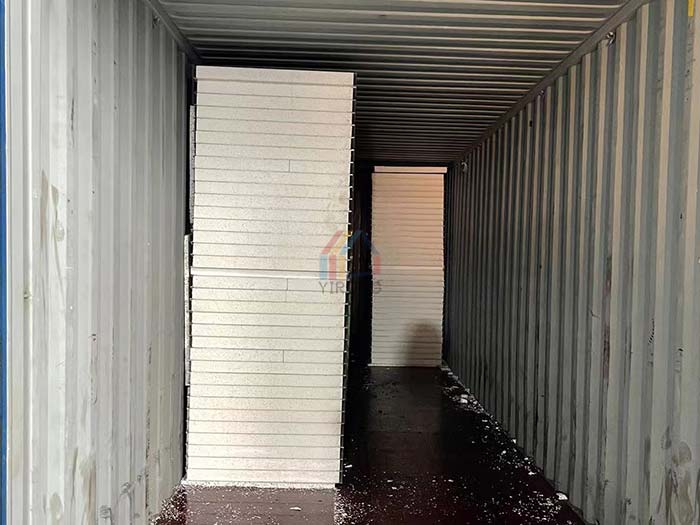 Shipment of eps composite panels for Chilean home garages